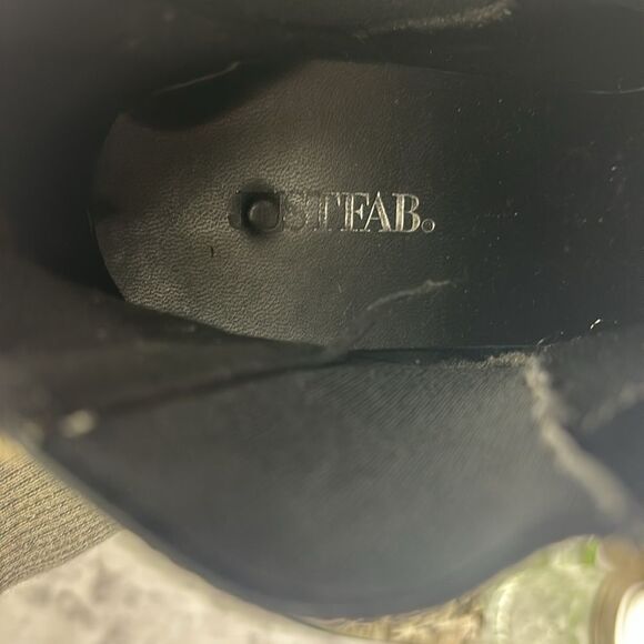 JustFab Abby Black White Bone Snakeskjn Pointed Toe Wedge Heel Pull On Bootie - Picture 12 of 13